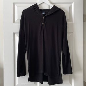 Black hooded sweater